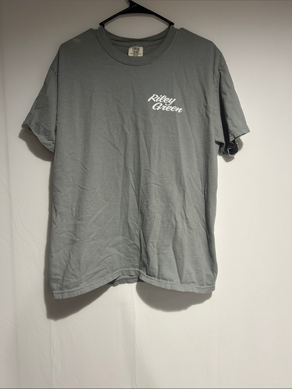 Comfort Colors Riley Green Short Sleeve Tee - Gray Green Script